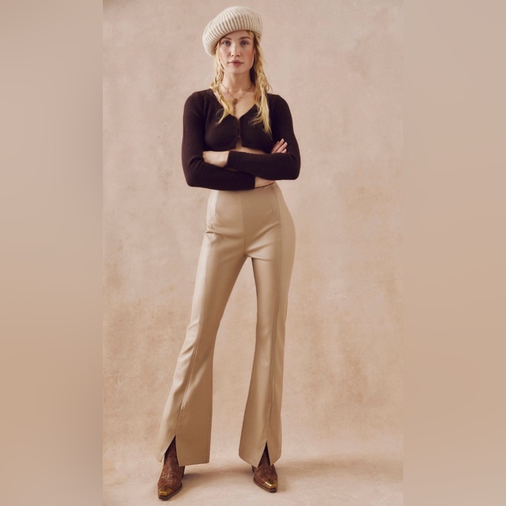 Free People Real Deal Slit Vegan Pants